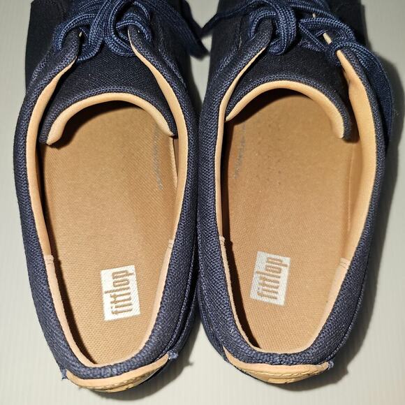 NEW Fitflop Rally Sneaker Trainer Casual Midnight Navy Canvas Size 11 - Picture 10 of 14